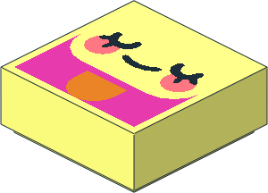 Tile  1 x  1 with Emoji Face, Eyes Closed and Cheeks Pattern