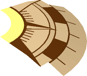 ~Dish  6 x  6 Inverted with Solid Studs with Compass Pattern - Quarter