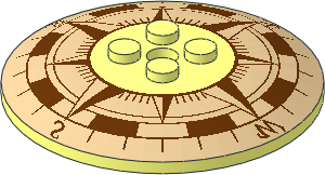 Dish  6 x  6 Inverted with Solid Studs with Compass Pattern