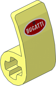 Technic Panel Curved  1 x  2 x  1 with Bugatti Logo Pattern