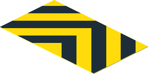 =Sticker  1.1 x  1.9 with Danger Stripes Chevron