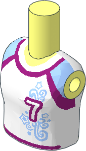 Figure Friends Girl Torso with White Soccer Jersey with Number "7" Pattern