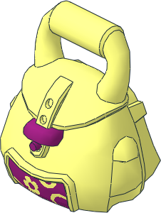 Figure Friends School Bag with Magenta Buckle, Flower and Circles Pattern