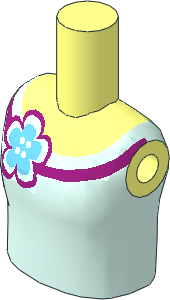 Figure Friends Girl Torso with Light Aqua Vest Top with Flower Pattern