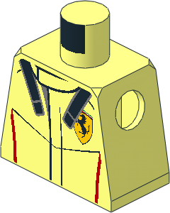 Minifig Torso with Race Suit with Ferrari FXXK Logos Pattern