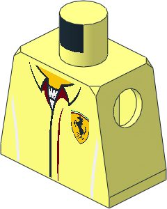 Minifig Torso with Shirt with Ferrari FXXK Logos Pattern