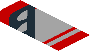 ~Sticker  0.8 x  1.6 with Black and Grey Headlamp on Red Background Right -  Third Face