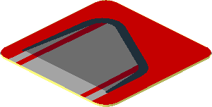 Sticker  0.8 x  0.8 with Grey Air Vent on Red Background Left