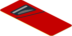 Sticker  0.8 x  1.9 with Taillamp on Red Background Left