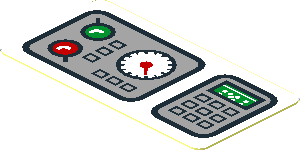 Sticker  0.9 x  1.8 with Grey Indicators on White Background