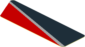 Sticker  0.8 x  2.5 with Black Trapezoid on Red Background Right