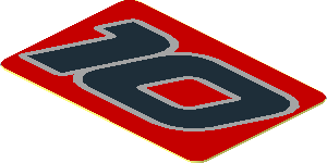 Sticker  1.0 x  1.5 with Black Number 10 on Red Background