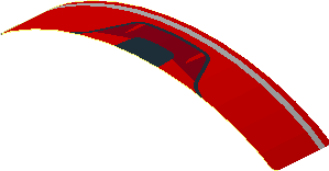 Sticker  0.8 x  4.1 with Black Air Vent on Red Background (Formed) (Needs Work)