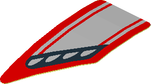 Sticker  0.8 x  1.6 with Black and Grey Headlamp on Red Background Left (Formed)