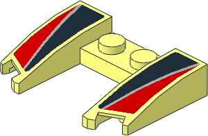 Wedge  3 x  4 x  0.667 Black Trapezoid on Red Background Sticker