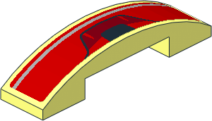 Slope Brick Curved  4 x  1 Double with Black Air Vent on Red Background Sticker