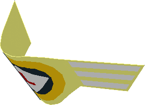 Sticker  2.6 x  5.9 with White Stripes and Red "L" in White/Black/Yellow Logo (Formed)