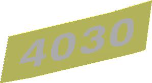 Sticker  0.8 x  1.9 with White "4030" on Transparent Background (Formed Left)