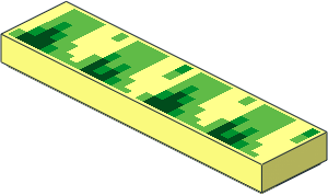 Tile  1 x  4 with Green Pixelated Grass Pattern