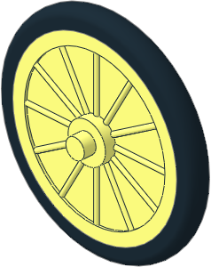 =Wheel Minifig Bicycle with Integral Rubber Black Tyre