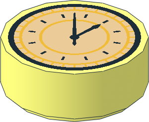 Tile  1 x  1 Round with Clock Pattern