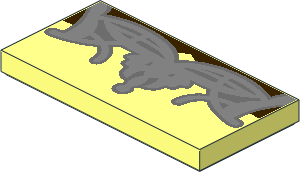 Tile  2 x  4 with Silver Tiara and Dark Brown Hair Pattern