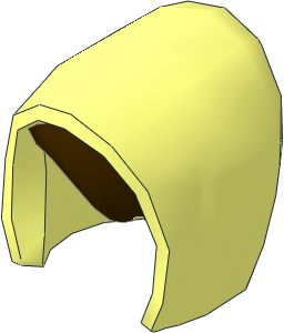 Minifig Hood with Dark Brown Fringe Pattern