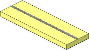 Tile  2 x  6 with Metallic Silver Stripe Pattern