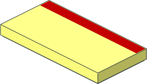 Tile  2 x  4 with Red Stripe Pattern