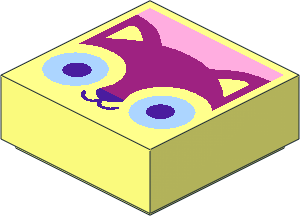 Tile  1 x  1 with Magenta Cat Face on Bright Pink Background Pattern