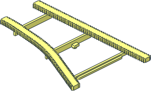 ~Monorail Track Point Right - Switch Rack