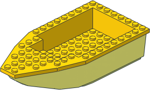 Boat Hull Floating 16 x  8 with Yellow Deck
