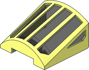 Windscreen  4 x  4 x  2 with Integral Transparent Black Glass Pattern