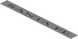 Sticker  1.0 x  9.9 with Black "SANTA FE" on Metallic Silver Background