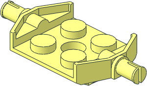 Plate  2 x  2 with 2 Wheel Pins Extended with Wishbones