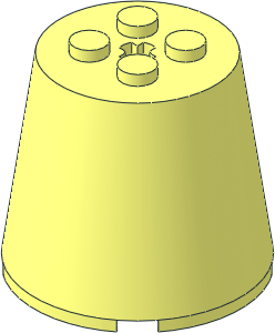 Cone  4 x  4 x  3 on Brick  2 x  2 Round