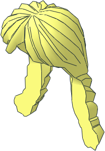 Minifig Hair Female Long with Braided Pigtails