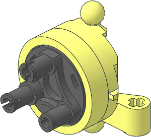 Technic Steering Wheel Bearing with 2 Towballs with Dark Bluish Grey Shaft Pattern