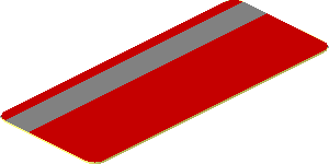 Sticker  1.9 x  0.8 with Metallic Silver Left Stripe on Red Background