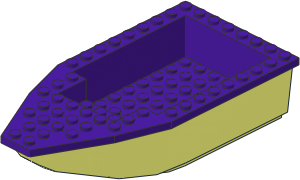 Boat Hull Floating 16 x  8 with Medium Lilac Deck