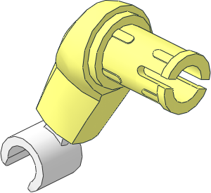 Minifig Arm Half Giant Right with Friction Pin and White Hand Pattern