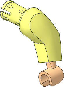 Minifig Arm Half Giant Left with Friction Pin and Light Nougat Hand Pattern