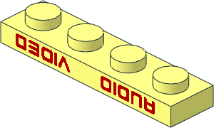 Plate  1 x  4 with Red "AUDIO" and "VIDEO" Pattern