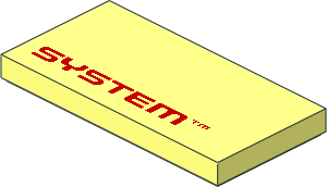 Tile  2 x  4 with Red "SYSTEM TM" Pattern