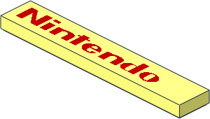 Tile  1 x  6 with Red "Nintendo" Pattern