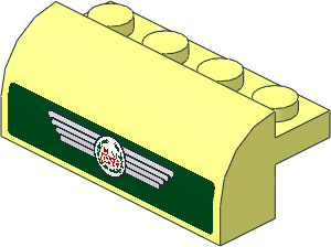 Brick  2 x  4 x  1.333 with Curved Top with Radiator Grille and Mini Cooper Logo Sticker