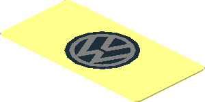 Sticker  0.8 x  1.7 with Metallic Silver VW Logo