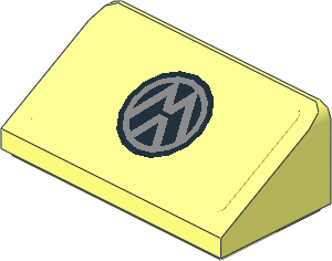 Slope Brick 31  1 x  2 x  0.667 with Metallic Silver VW Logo Sticker