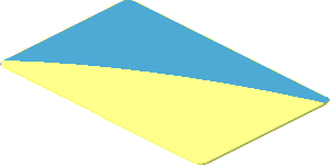 Sticker  1.1 x  1.7 with Dark Azure Curved Triangle Left