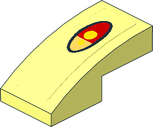 Slope Brick Curved  2 x  1 with Tail Light Sticker